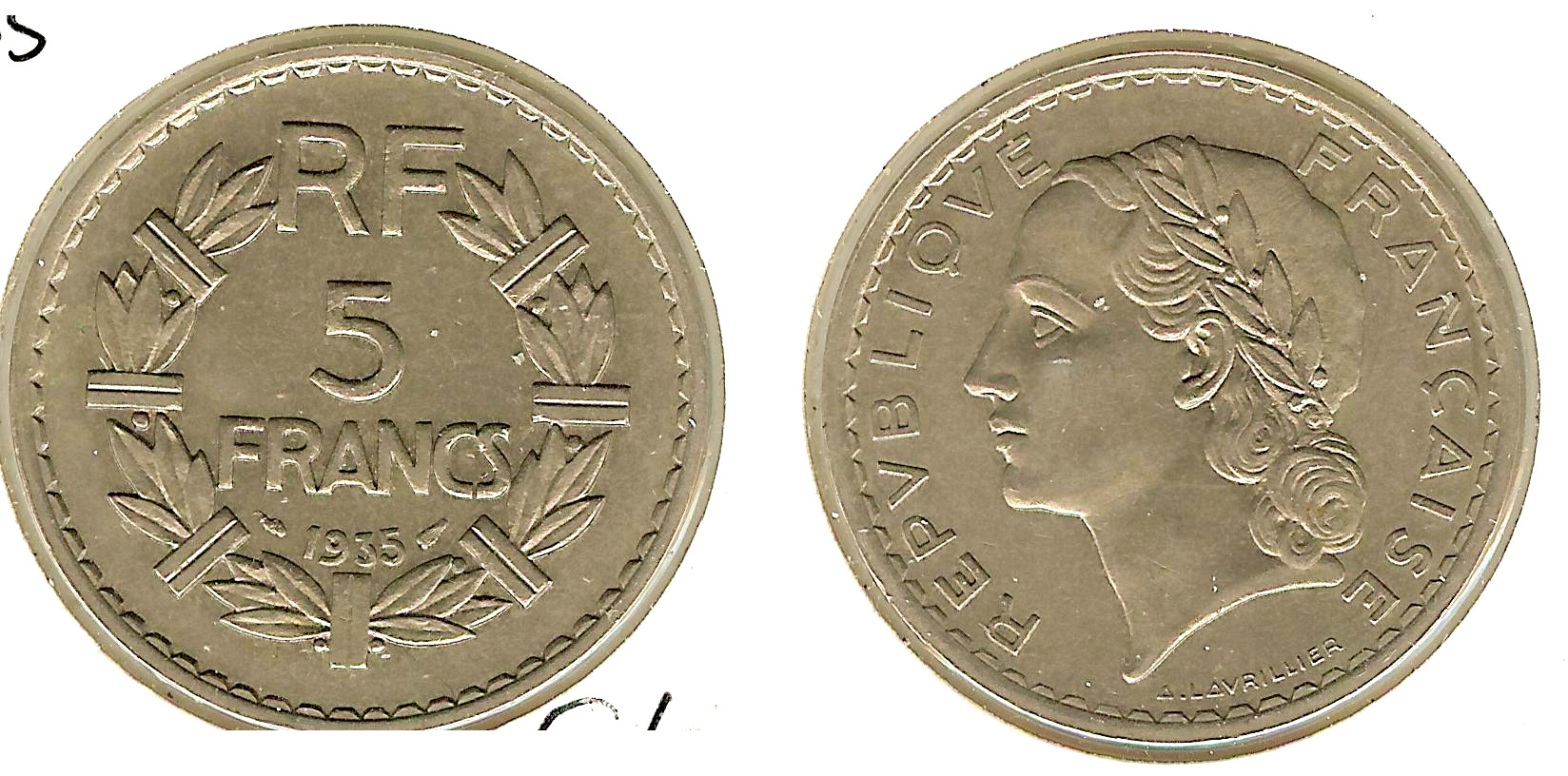 5 Francs Lavrillier 1935 SUP-